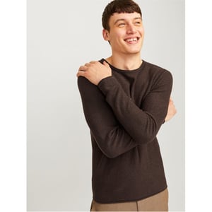 Men's Jack and Jones Knit Crew Neck Regular Fit Sweater in Mulch