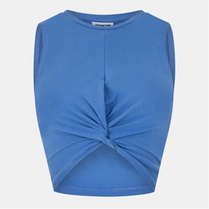 Women's Noisy May Crew Neck Sleeveless Vest Tank in Dutch Blue