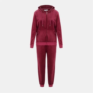 Women's Miso Women Velour Trcksuit in Fuchsia