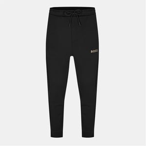 Men's Boss Hadiko Wordmark Solid Patterned Joggers in Black