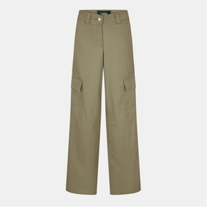 Women's JJXX Solid Patterned Straight Cargo Pants in Dusty Olive