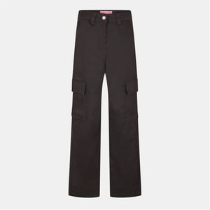 Women's JJXX Solid Patterned Straight Cargo Pants in Black
