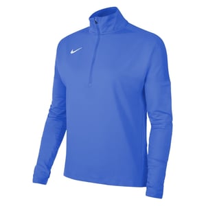 Women's Nike Front Zipper Pocket Funnel Neck Long Sleeve Athletic Top in Royal Blue