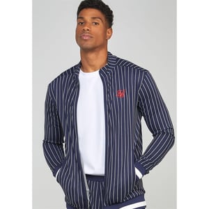 Men's SikSilk Pins Athletic Mock Neck Long Sleeve Top in Navy