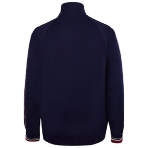 Men's Pretty Green Eclip Tape Raglan Sleeve Zip Neck Athletic Top in Navy