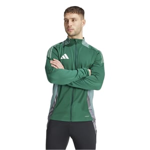 Men's adidas Tiro24 Funnel Neck High Collar Athletic Jacket in Dark Green