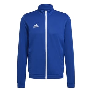 Men's adidas Ent22 Solid Patterned Full Zipper Ribbed Cuff Track Jacket in Royal Blue