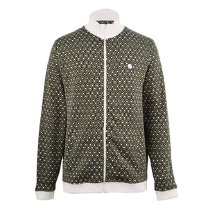 Men's Pretty Green Geo Regular Fit Long Sleeve Zip Neck Athletic in Green