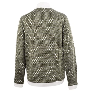 Men's Pretty Green Geo Regular Fit Long Sleeve Zip Neck Athletic in Green