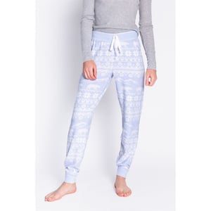 Women's PJ Salvage Salvage Snowflake Cuffed Pant in Hellblau