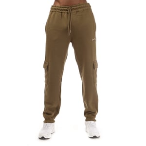 Men's Hype Solid Patterned Cargo Joggers in Olive