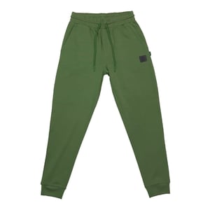 Men's Aquascutum Solid Patterned Tapered Fit Slim Joggers in Military Green