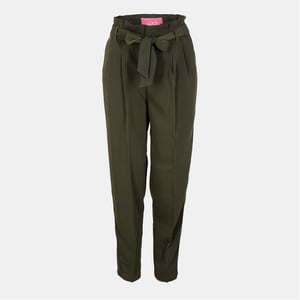 Women's JJXX Solid Patterned Straight Trousers in Grape Leaf