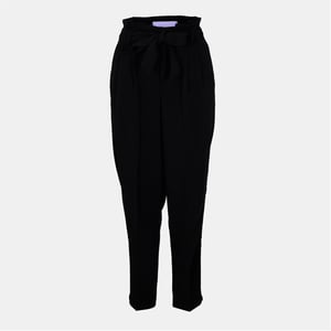 Women's JJXX Solid Patterned Straight Trousers in Black