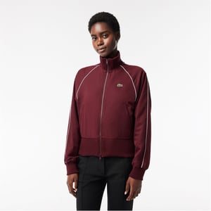 Women's Lacoste Full Zip Long Sleeve Athletic Top in Zin