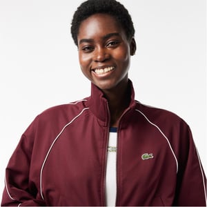 Women's Lacoste Full Zip Long Sleeve Athletic Top in Zin