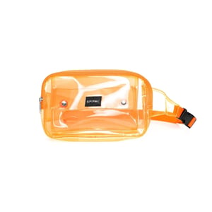 Accessories Spiral Statement Grab Bag with Logo Patch in Orange