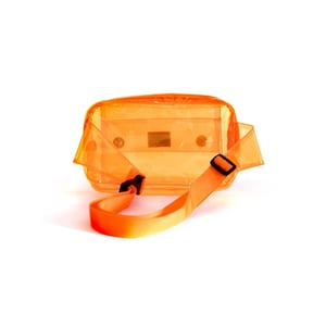 Accessories Spiral Statement Grab Bag with Logo Patch in Orange