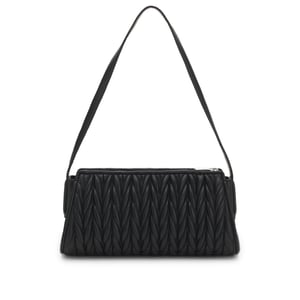 Accessories Hugo Chris Textured Hobo Bag with Silver Tone Hardware in Dark Brown