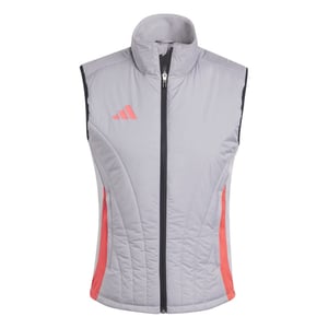 Women's adidas Tiro24c Solid Patterned Ribbed Cuff Performance Vest in Light Onix