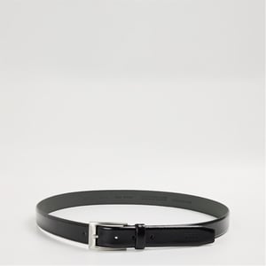 Accessories Boss Leather Belt with Metal Buckle in Black
