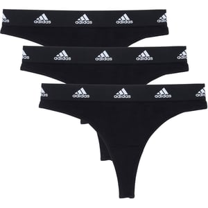 Women's adidas 3 Pack Active Comfort Cotton Thong in Black