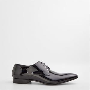 Men's Boss Cristallo Almond Toe Lace-Up Oxfords in Black
