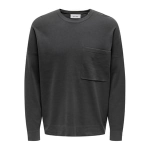 Men's Only Relaxed Fit Crew Neck Long Sleeve Sweatshirt in Magnet
