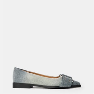 Women's Steve Madden Grail Textured Block Heel Pumps in Blue Denim