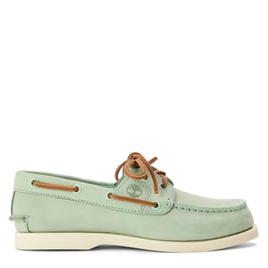 Women's Timberland Classic Rust Nubuck Boat Shoes in Light Green