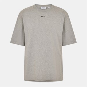 Men's Off White Crew Neck Short Sleeve Skate T-Shirt in Grey/Black
