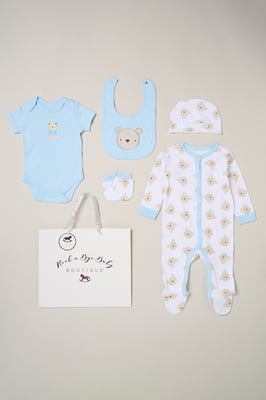 5-Piece Bear Print All in One Baby Gift Set