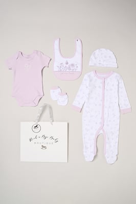 5-Piece Floral Print All in One Baby Gift Set