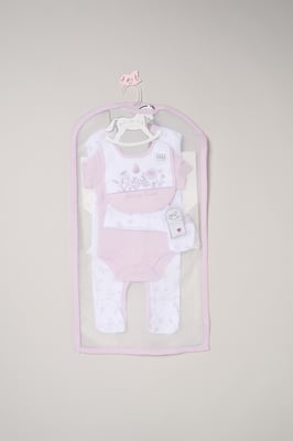 5-Piece Floral Print All in One Baby Gift Set