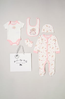 5-Piece Bunny Print All in One Baby Gift Set