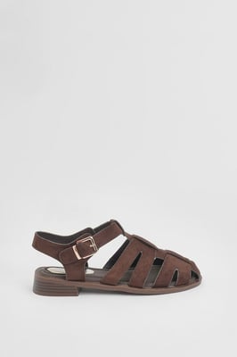 Cassie Faux Suede Closed Toe Fisherman Flat Shoes
