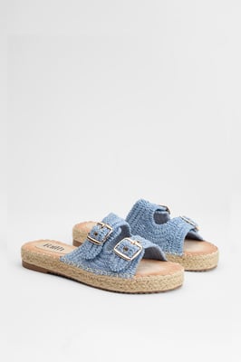 Faith: Elissa Textured Double Buckle Footbed Sandals