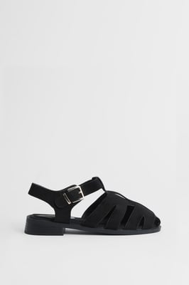 Cassie Faux Suede Closed Toe Fisherman Flat Shoes