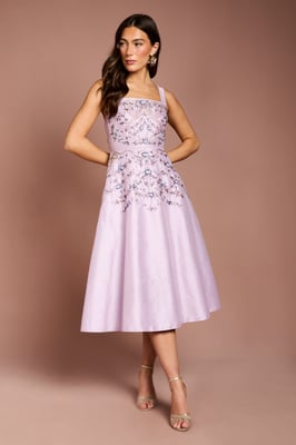 Bow Embellished Strappy Midi Dress