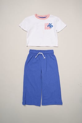 Lisbon Printed Ringer Tee and Wide-Leg Set