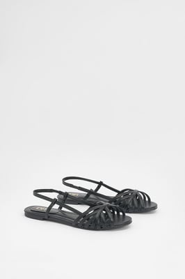 Elaina Cross Strap Slingback Flat Sandals