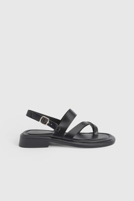 Faith: Isabelle Faux Leather Toe Loop Chunky Flat Sandals