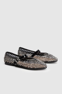 Faith: Maddie Jelly Diamante Mary Jane Ballerinas