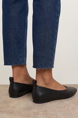 Oriana Faux Leather Pointed Ballet Pumps