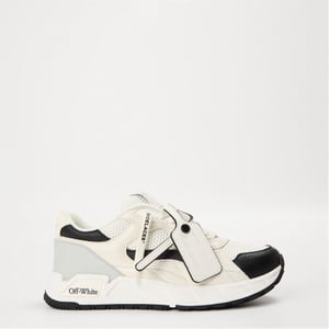 Women's Off White Kick Off Low Top Sneakers in White/Black