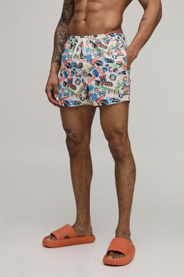 Varsity Printed Short Length Swim Short