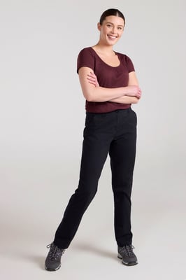 'Coastal' Women's Stretchy Trouser Soft Cotton Lightweight Breathable Pants Black