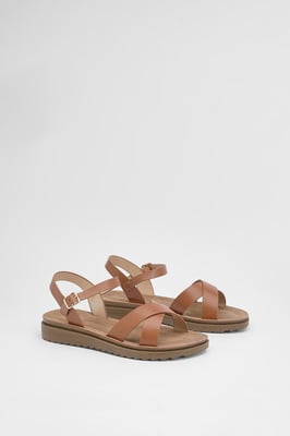 Good For The Sole: Florinda Cross Strap Comfort Wedge Sandals
