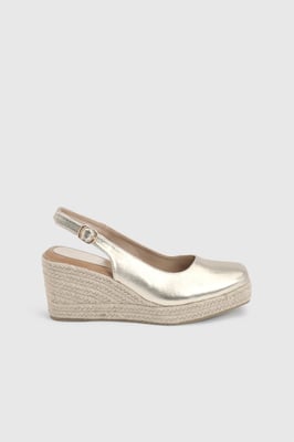 Reggie Closed Toe Slingback High Espadrille Wedges