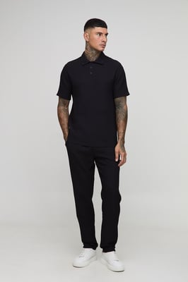 Tall Pleated Regular Fit Polo & Tapered Trouser Set